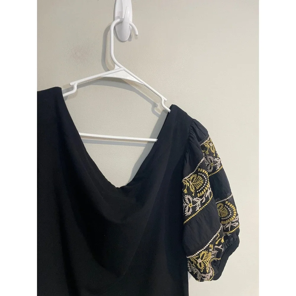 Free People black embroidered